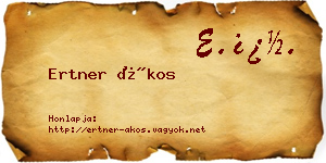 Ertner Ákos névjegykártya
